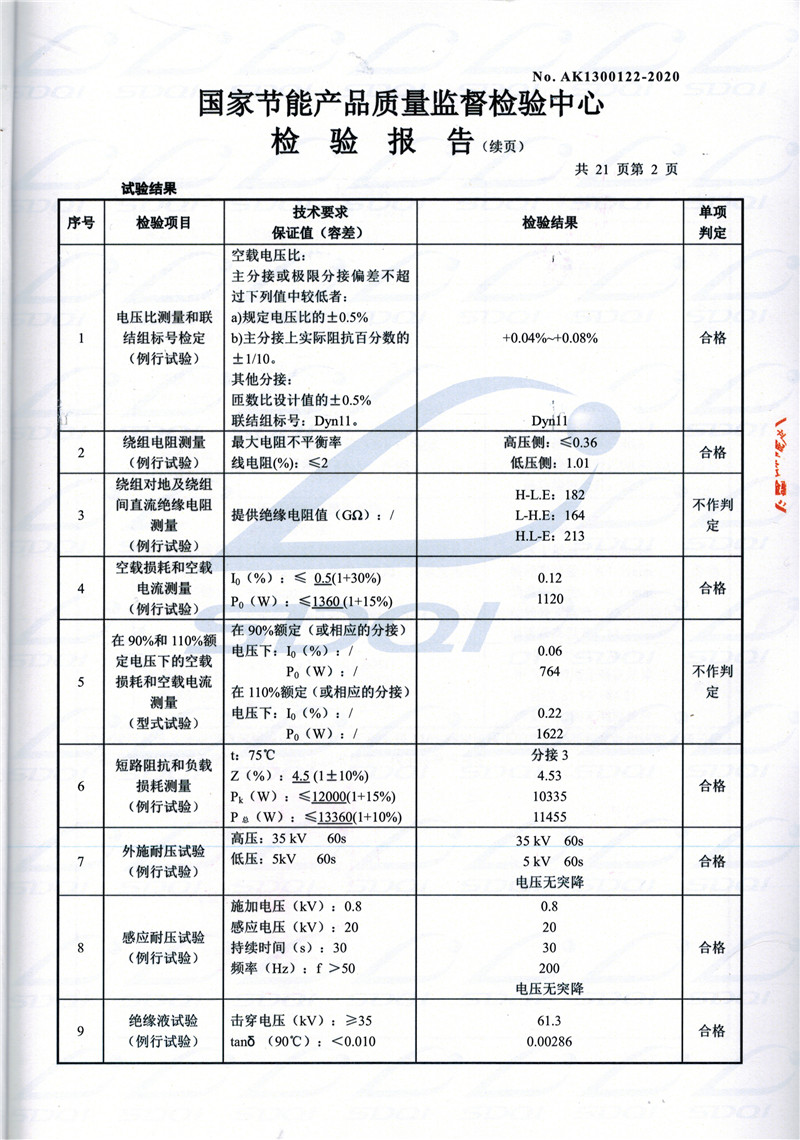 高低压试验报告-S11-1250新津新津新津油浸式变压器-2.jpg